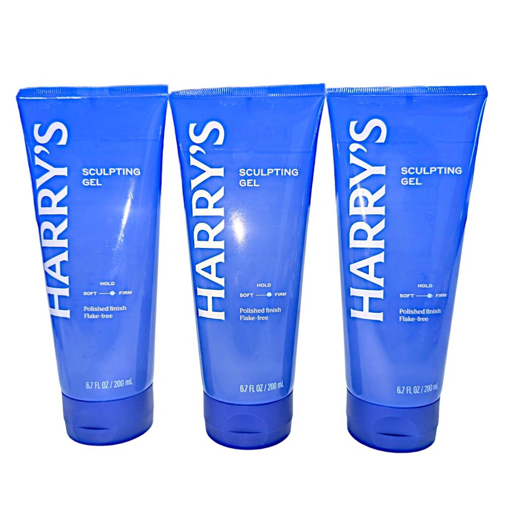Lot 3 Harry's Men's Sculpting Hair Gel, Firm Hold with Polished Finish 6.7 fl oz